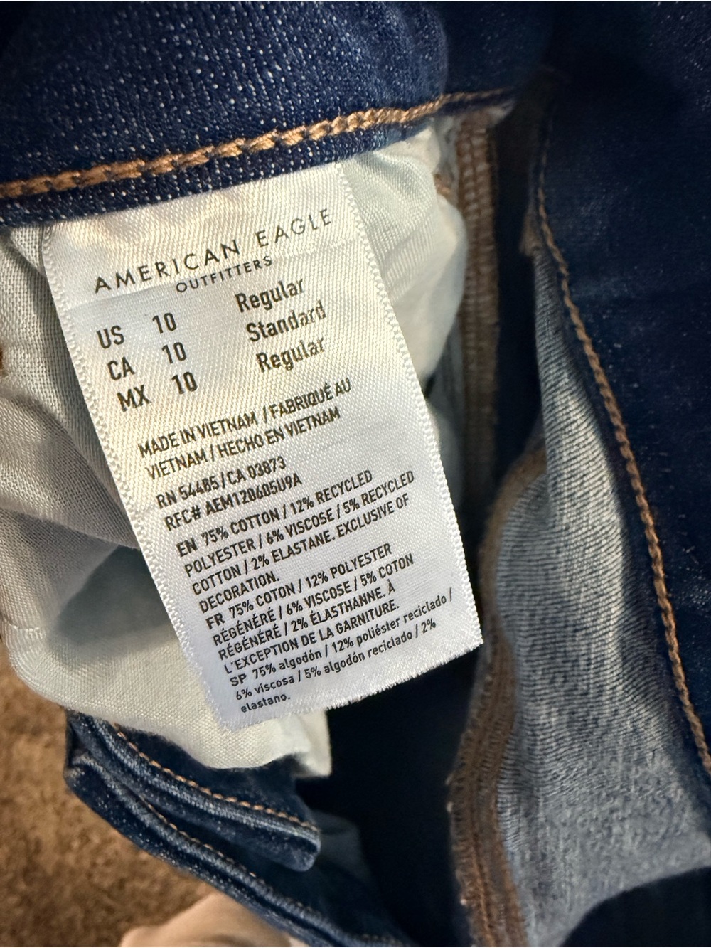 American Eagle Women’s Dark Wash Kick Bootcut Jeans Size 10 Regular - Picture 2 of 12